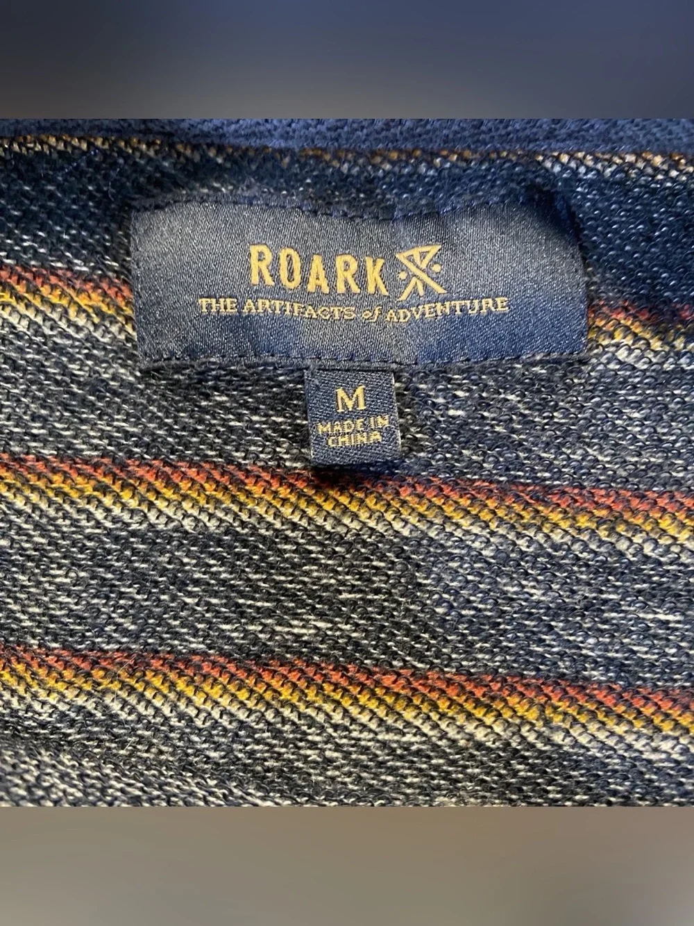 Roark Revival Harris Crew Long Sleeve Gray/Orange Sweatshirt Men’s Medium